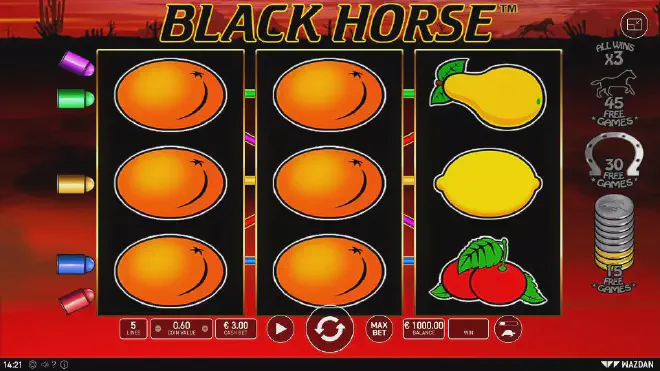 Spielen Sie Black Horse kostenlos im Demo Mode. Von Wazdan.