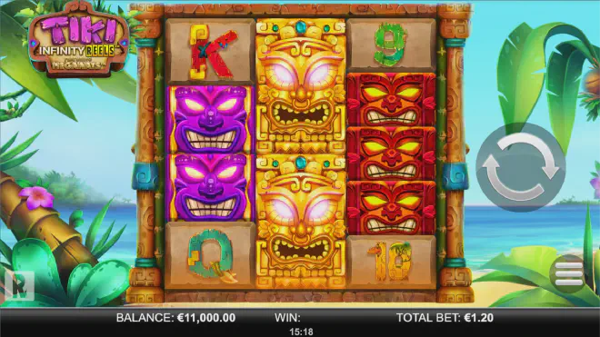 Testen Sie kostenlos den Slot "Tiki Infinity Reels x Megaways" im Demo-Modus online ohne Download oder Registrierung.